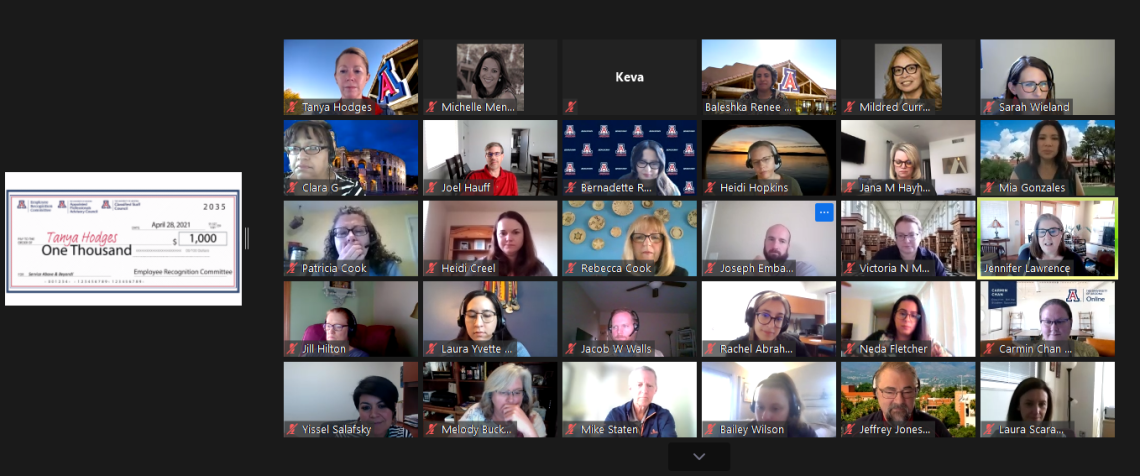 Screenshot of Tanya and the Online, Distance and Continuing Education members