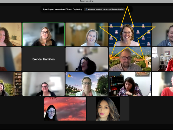 Zoom meeting with award winner Dawn Hunziker and colleagues