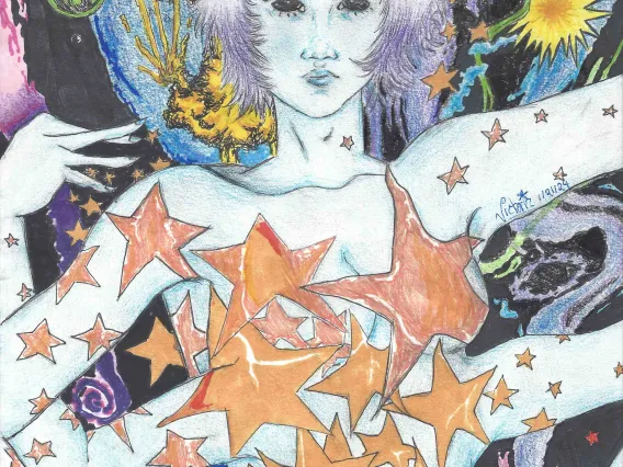 woman dressed in stars