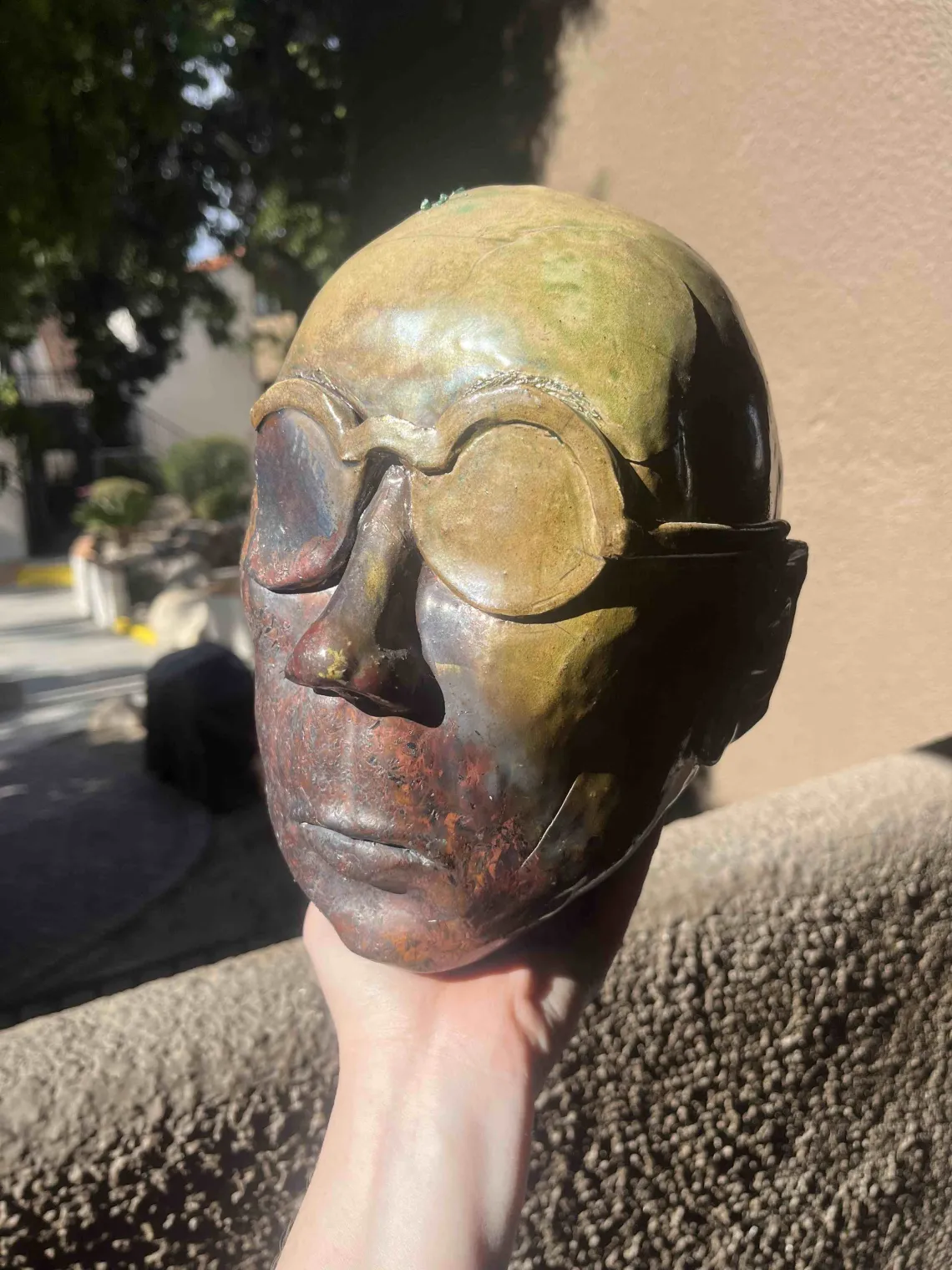 Male head planter-for-tranquil-reflections/sculpture