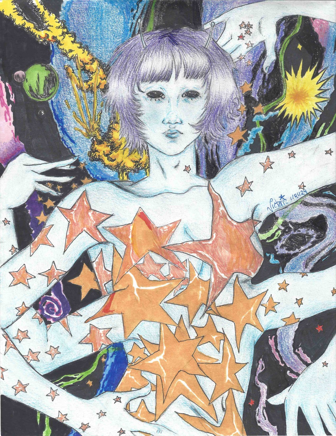 woman dressed in stars