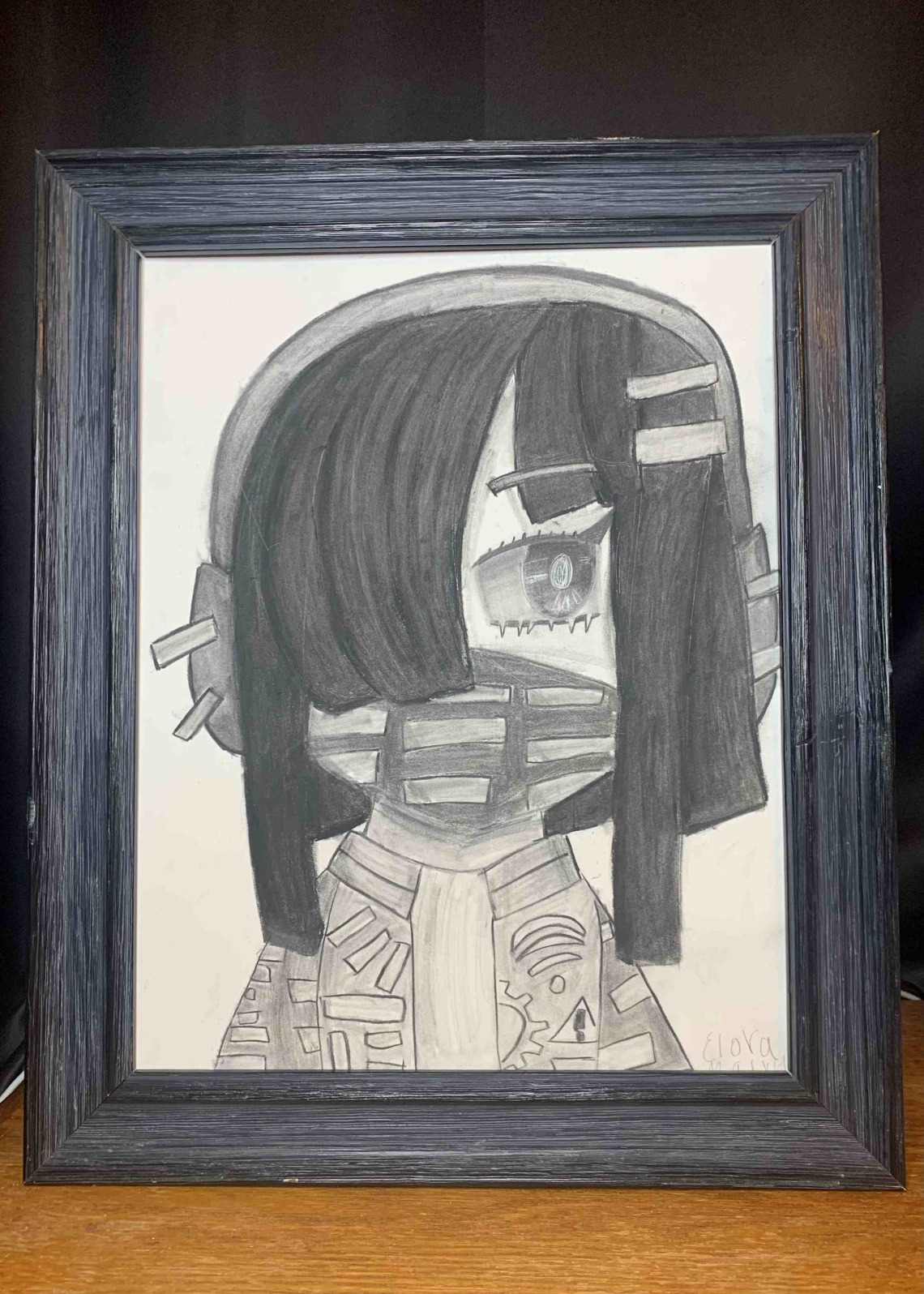 Abstract girl drawing
