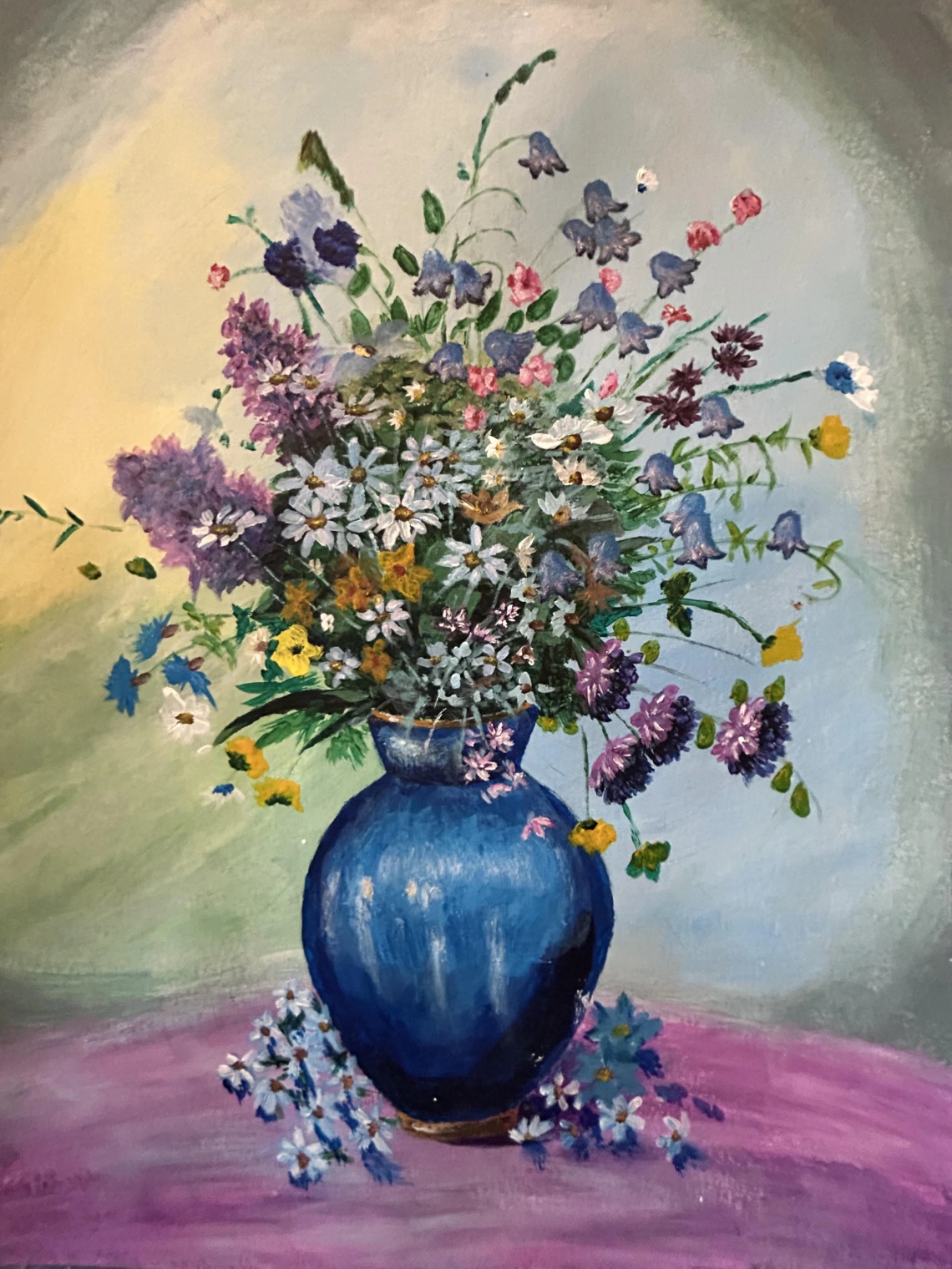 Blue Vase with Flowers